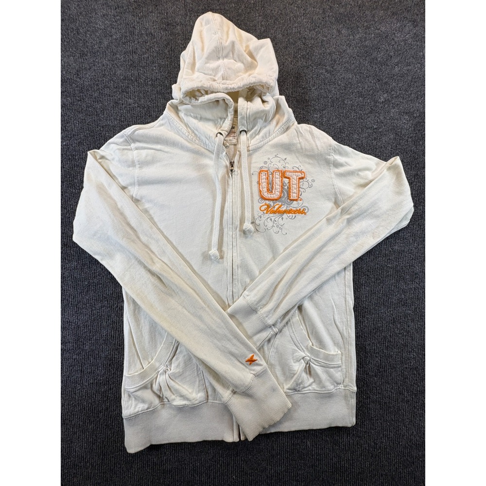 Pressbox University of Tennessee Volunteers Zip Hoodie Cream Orange Womens L